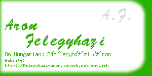 aron felegyhazi business card